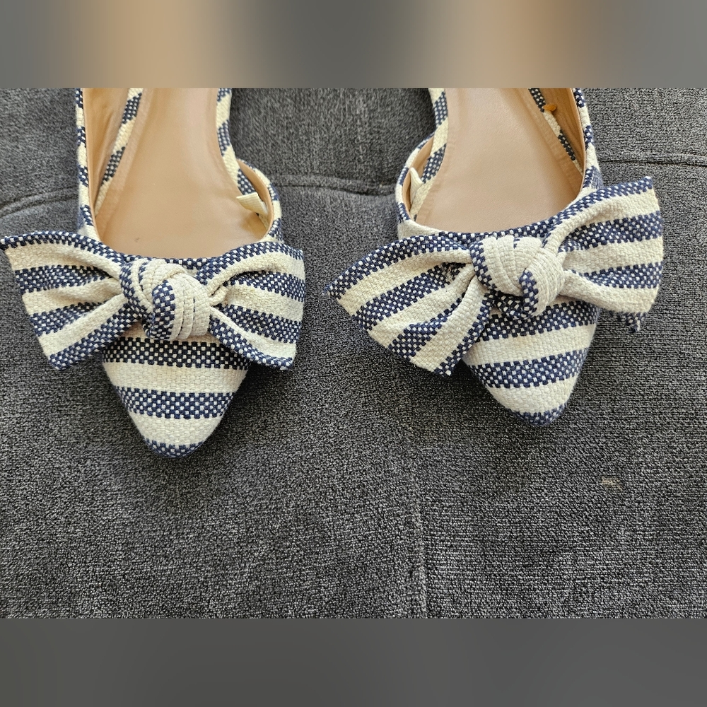 A New Day Striped Textile Slipper Shoes with Bows. SZ 8 - Picture 15 of 15